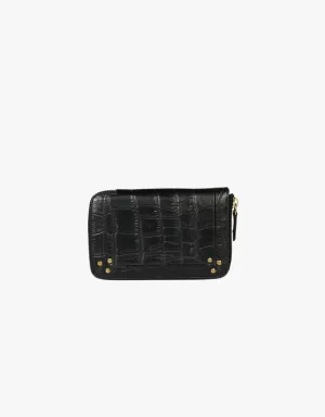 Jerome Dreyfuss Julien Wallet in Imprime Croco Noir
