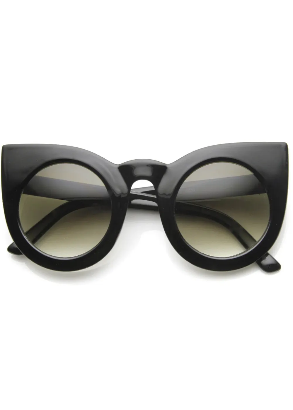Oversize Round Circle Pointed Cat Eye Sunglasses