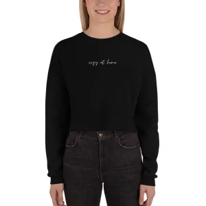"Cozy at Home- WHITE" Crop Sweatshirt